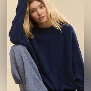 Aerie navy Cable Knit Sweater NWT